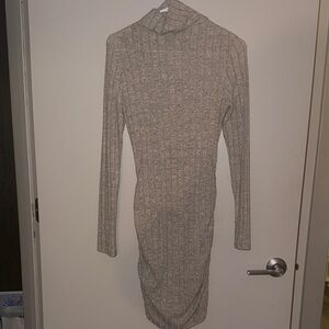 Soft Rigged Turtleneck Dress